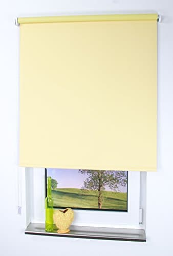 Liedeco 62 x 180 cm Plain Dyed Blackout Roller Blind, Yellow