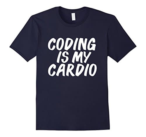 Men's Coding Is my Cardio Computer Science Nerd Geek T-shirt XL Navy