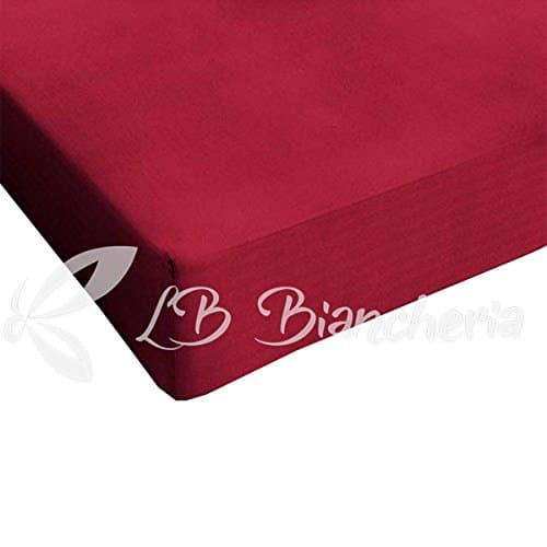 Fitted Sheet with 100% Cotton Plain Fitted Cot Montessori, 75 x 165 cm – Bordeaux
