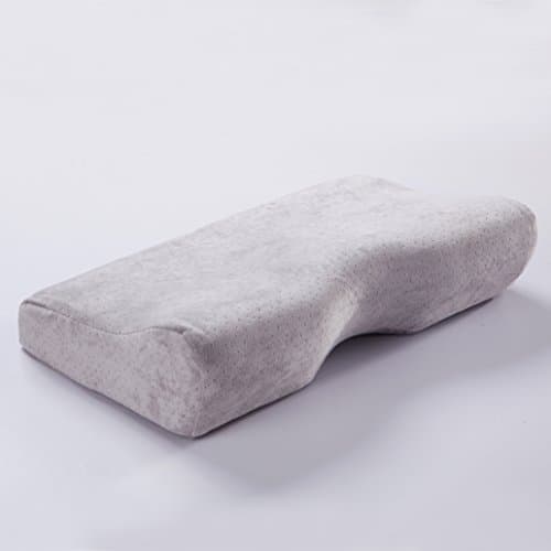 Memory Foam Pillow-Alffaa Ventilated Organic Memory Foam Cervical Neck Support Pillow,Back Chiropractic Side Sleeper Ergonomic Pillow Comfortable Breathable Washable Cover Pillow 50*30*10cm (gray)