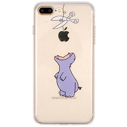 iPhone 7 Plus Case, Offly Transparent Flexible Silicone TPU Protective Case, Creative Fantasy Pattern for Apple iPhone 7 Plus - Little Hippo