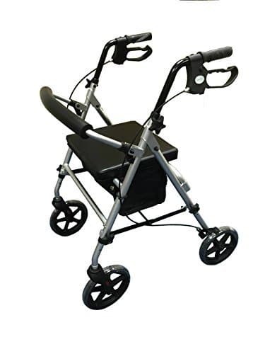 Folding Lightweight 4 Wheel walking Rollator with Adjustable frame and padded seat (Eligible for VAT relief refund in the UK)
