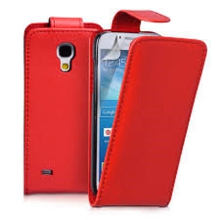 Vanilla Cloud's Samsung Galaxy S4 Red Leather Flip Case with Screen Protector