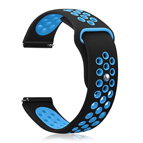 For Fitbit Blaze Band,TZFOX Silicone Band Soft Replacement Strap Adjustable Fitness Sport Band for Fitbit Blaze Smartwatch(Blue/Black)