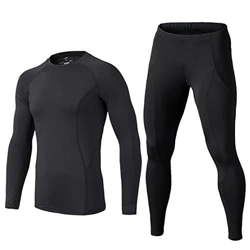 SHOWTIMEZ Mens Compression Armour Base Layer Top Skin Fit + Compression Leggings Set Fit Running Fitness Football Training Cycling