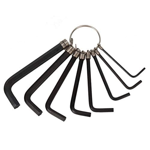 Hexa Key, 8PC Mini Micro Metric Hex Hexagon Allen Alan Key Wrench Set 1.5mm - 6mm with Keyring