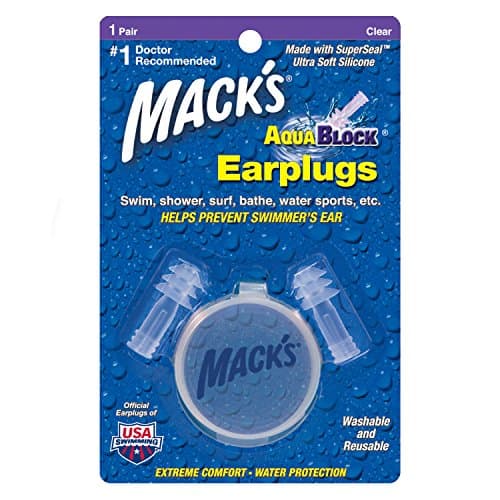 Mack's Aqua Block Swimming Ear Plugs - Clear, 1 Pair/Pack