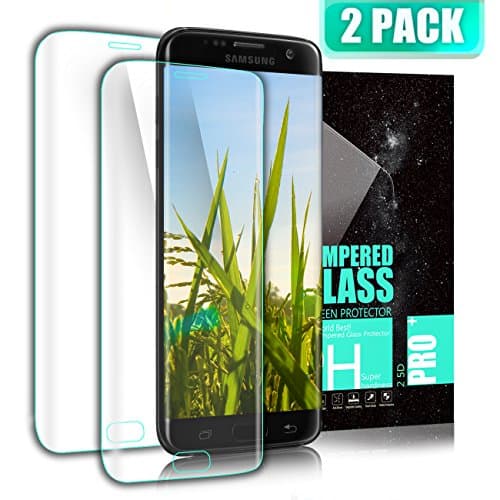 Kiomi Galaxy S7 Edge Screen Protector, [2 Pack] Galaxy S7 Edge Tempered Glass 3D Full Coverage Screen Protector, 9H Scratch, Resist Hardness, HD Ultra Clear, Anti-Fingerprint HD Protection Film