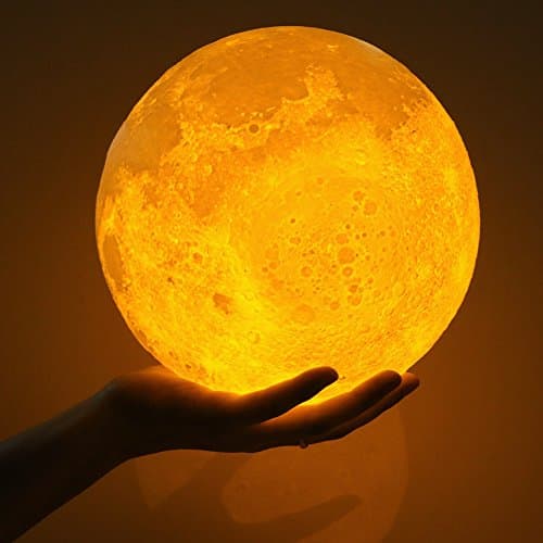 3D Moon Lamp，LED Night Light Magical Lunar Table Lamp with USB Charge Port and Two Tone Touch Sensor,(20cm/7.87inch)