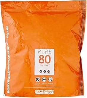 Bodybuilding WarehousePure Whey Protein Concentrate 80 - Premium Grass Fed, Low Carb, Low Fat Supplement - 20g Protein Per Scoop - Bodybuilding Warehouse (Cookies & Cream, 2kg)
