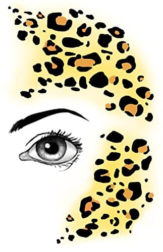 10X Lively Leopard Instant Facepaint Temp Tattoos