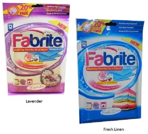 (40 Sheets) Fabrite Washing Powder In A Sheet (Fresh linen &amp; Lavender) - By Pajee TM