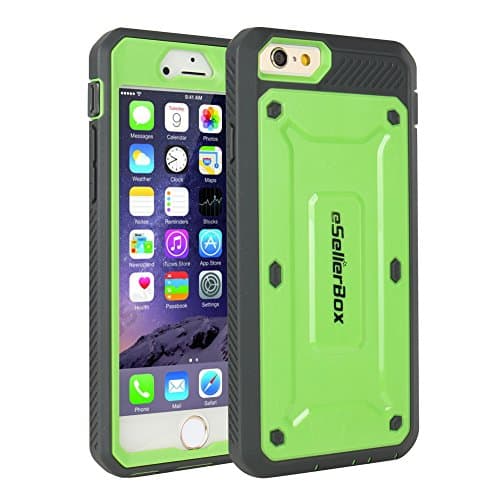 iPhone 6S Case, [Heave Duty] Apple iPhone 6 Case eSellerBox [Dual Layer] Hybrid Full-body Protective Case with Front Cover and Built-in Screen Protector / Impact Resistant Bumpers (iPhone 6/6S, Green)