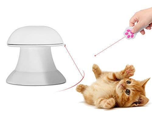 PetPeggo Interactive Light Toys Set (an Automatic Rotating Light and a Paw Style LED Light Pointer) for Cats and Dogs to Entertain Chase Chase and Play, 360°Rotation, 4-Speed Modes