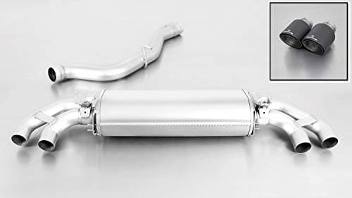 Remus Duplex 047014 1500 Exhaust Silencer Front Silencer Downpipe Tail Pipe 2 x 84 mm Carbon