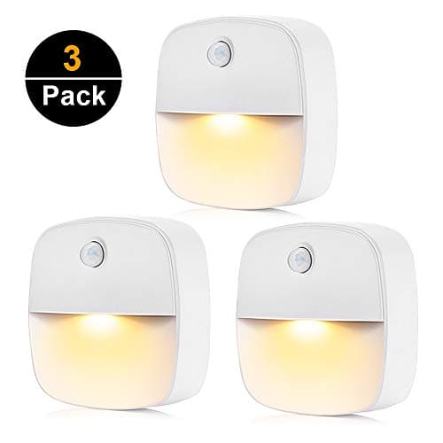 Wall Night Lights Motion Sensor Night Light Automatic Stick-On LED Light Battery Powered Closet Light for Bedroom, Bathroom, Kitchen, Hallway, Stairs, Energy Efficient, Compact 220v (3 Pack)