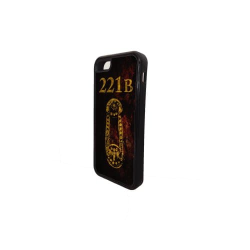 Sherlock Holmes Baker Street 221B Rubber Iphone 5C Case, Iphone 5C cover, Black Rubber Case - Doorknocker