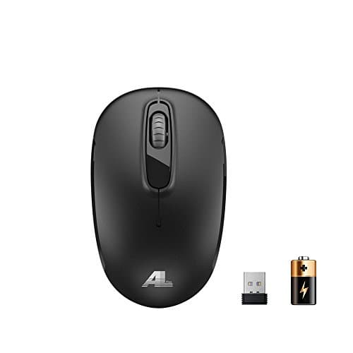 Wireless Mouse AoLiPlus 2.4G M201 Portable MoBile Mouse 1600 DpiOptical Gaming Mice with Nano USB Receiver,Quiet Button Design for Notebook, PC, Laptop, Computer, Macbook Battery Included (Black)