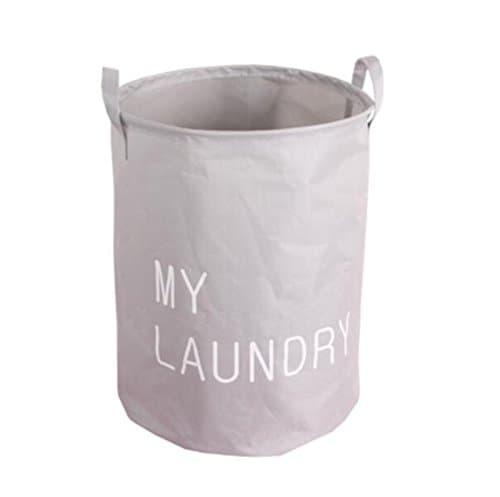Foldable Laundry Basket Polyester Storage Bag Hamper Waterproof Toys Organizer Tidy Clothes Holder White - intl