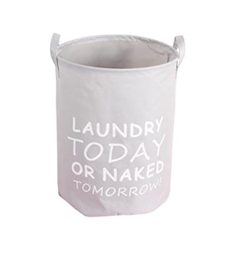 Foldable Laundry Basket Polyester Storage Bag Hamper Waterproof Toys Organizer Tidy Clothes Holder White - intl