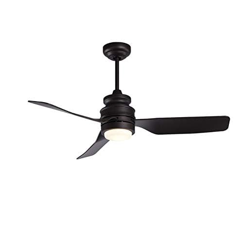 RXUNA Modern Metal Ceiling Fan with Light, 20 Remote Control Fan Led Lighting Lamps Glass Shade with Reversible Motor Ceiling Lights-Black 44inch [Energy Class A]
