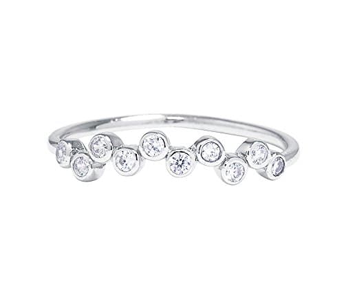Athra Sterling Silver Cubic Zirconia Bubble Ring 7