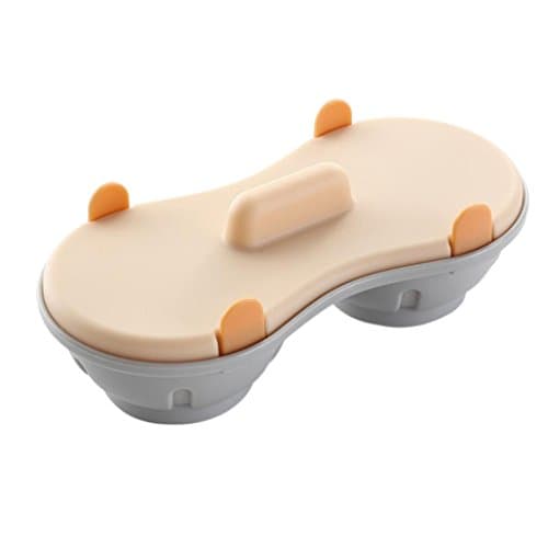 Yeefant 1Pcs Drain Bowl Double Combination Design Cooked Egg Boiler Cup Egg Skillet Kitchen Use for Microwave Oven,Away from The Fire Source,High Temperature Resistance 160°C,0.7x0.4x0.2 Ft,Beige