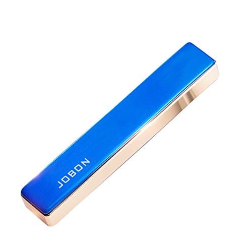 Boonfire MINI USB Rechargeable Double-sides Windproof Coil long battery life Slim Electronic Lighter Set with USB Charging Cable Gift box and No Gas Flameless Cigarette Lighter 2.0（blue）