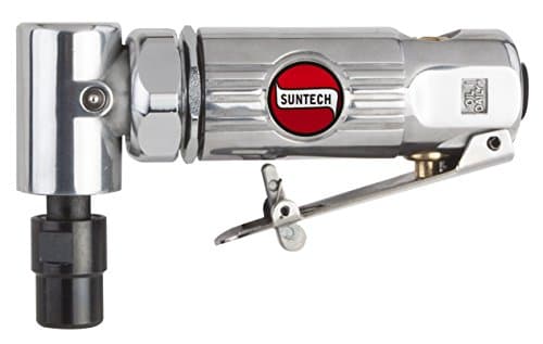 SUNTECH SM-562S 1/4" Mini Angle Die Grinder, Front Exhaust, Safety Lever, 22, 000Rpm, Silver