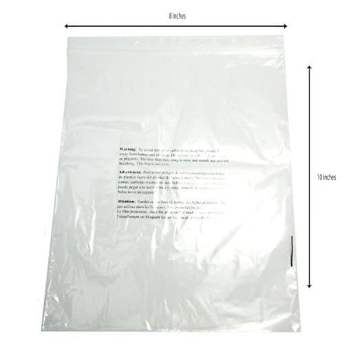 8 x 10 Self Sealing Clear Poly Bags Suffocation Warning Bags - 1.5mil - 100, 500, or 1000 Bags (1000 Bags)