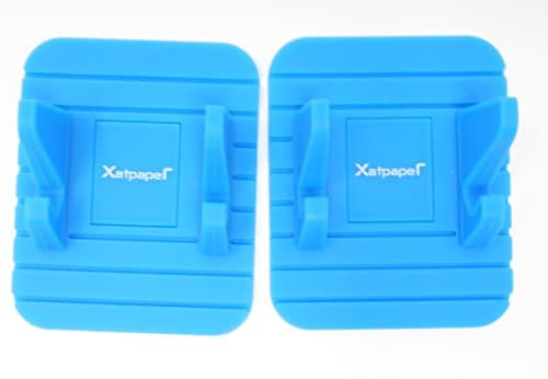 Cell Phone Stand and Holder for Mobile SmartPhones,Tablets, eReaders. Durable Universal Silicone Phone Mat Perfect on Desktops, Home Office, Nightstand, Gym Benches 2/Pack by Xatpaper (Blue)