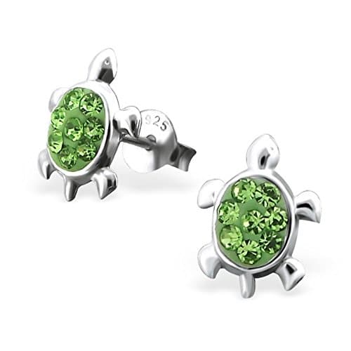 Sterling Silver Tortoise Turtle Stud Earrings Gift Boxed