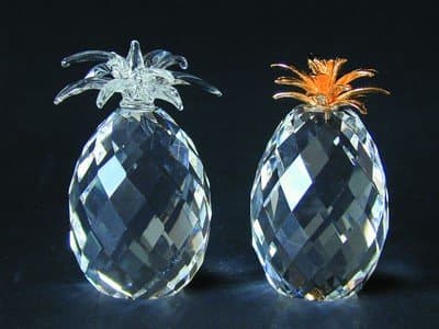 Crystal Pineapple with Clear Crystal Head Figurine