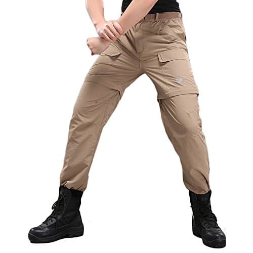 Men's Quick-Dry Convertible Pants Tactical Cargo Work EDC Zip-Off Short Trousers