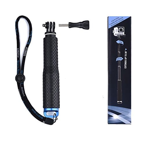 Extendable Selfie Self Stick Pole 19.5 Inch Hand Grip Handheld Stabilizer Aluminum Dive Telescopic Floating Waterproof Monopod Handle Extension for GoPro Hero 5 /4/3+/3 Yi Cam