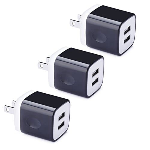 Wall Charger, Vifigen 3-Pack USB 2.1AMP Universal Power Home Travel Wall Charger Dual Port Plug for iPhone 7/7 plus 6/6 plus 5S 5 4S Samsung S5 S4 S3, Note 5, HTC, LG and More Device