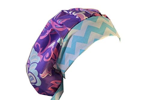 Scrub Hat Chemo Cap Bouffant Style MANY Color Options Available (Lilac Purple Blue Floral)