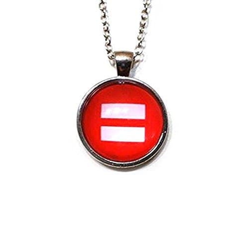 Circular Silver Colored Marriage Equality Pendant on Chain