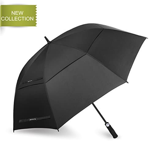 Automatic Open Golf Umbrella Windproof waterproof 62 Inch Extra Large Double Canopy Vented Umbrella