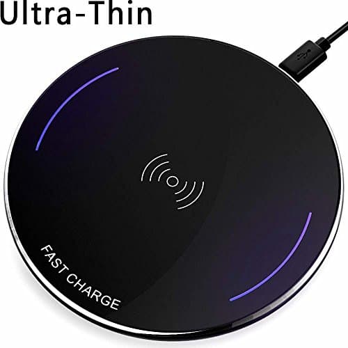 HTG Tech Qi Certified Ultra-Thin Cell Wireless Fast Charger, Apple iPhone 8 Plus and X Accessories Charging Pad Station Quick Charge Samsung Galaxy S9 Note S7 Edge Android (No A/C Adapter Included)