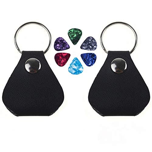 Guitar Pick holder Case 2 Pack Key Chain With 6 Guitar Picks(Random gift)