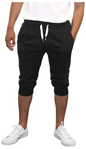 True Rock Men's Textured Panel Capri Pants Joggers