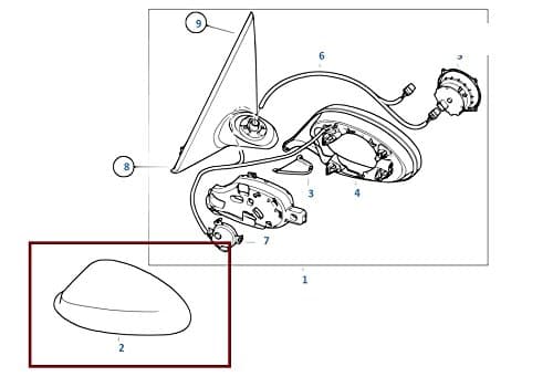 Painted or Primed BMW Left Side Mirror Cover E92 E93 3 Series 2005 - 2010 (Sparkling Graphite Metallic A2)