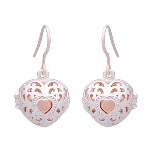EUDORA Musical Earrings Special Eardrop Heart Shape Earbob Silver Plated Rose Gold