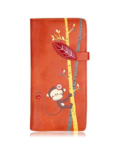 Monkey Long Wallet - Women's RFID Blocking, Canadian-Designed, Vegan Long Wallet
