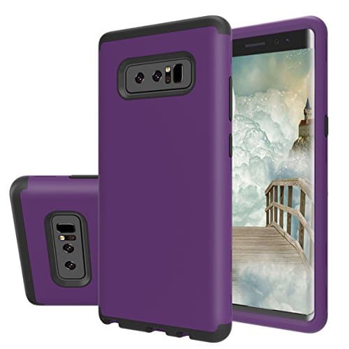 Galaxy Note 8 Case, Arukas Full-body 3 IN 1 Premium [Heavy Duty] [Drop Protection] Silicone Inner Layer + Hard PC Shell and Frame Hybrid Armor Bumper Cover For Samsung Galaxy Note 8 (purple)