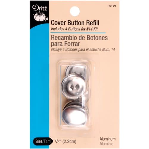 Dritz13-36 Cover Button Refill for # 14 Kits, Size 36 - 7/8-Inch, 4-Sets