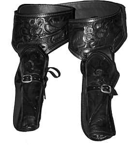 22 Caliber Black Leather Double Gun Holster