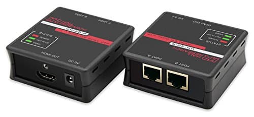 Hall Research UH-2D HDMI Over 2 CAT6 Cables Extender (Transmitter/Receiver) Kit (HDCP/3D/PoE/1080P 130ft)