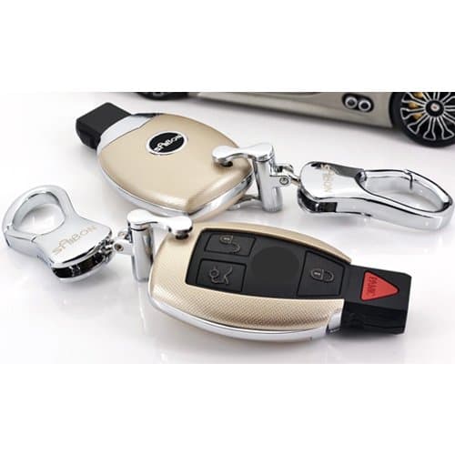 Saibon Protective Hard Shell Key Fob Remote Entry Case Cover for Mercedes Benz (Matte Champagne)